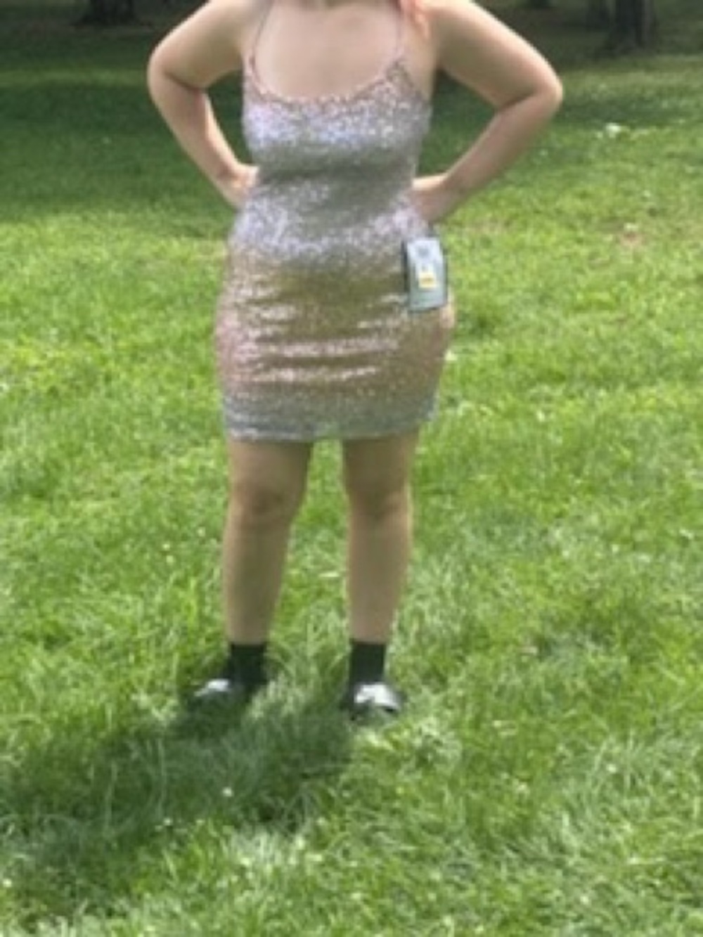 Sequin Bodycon Mini dress - Iridescent gold